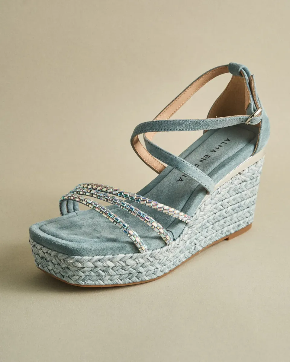 Alma en Pena V265508 sandales compensées jeans 9 cm