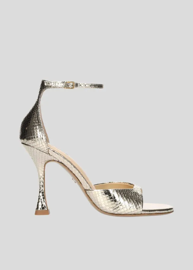 Lola Cruz Kumala 95 sandales platine talon 9,5 cm