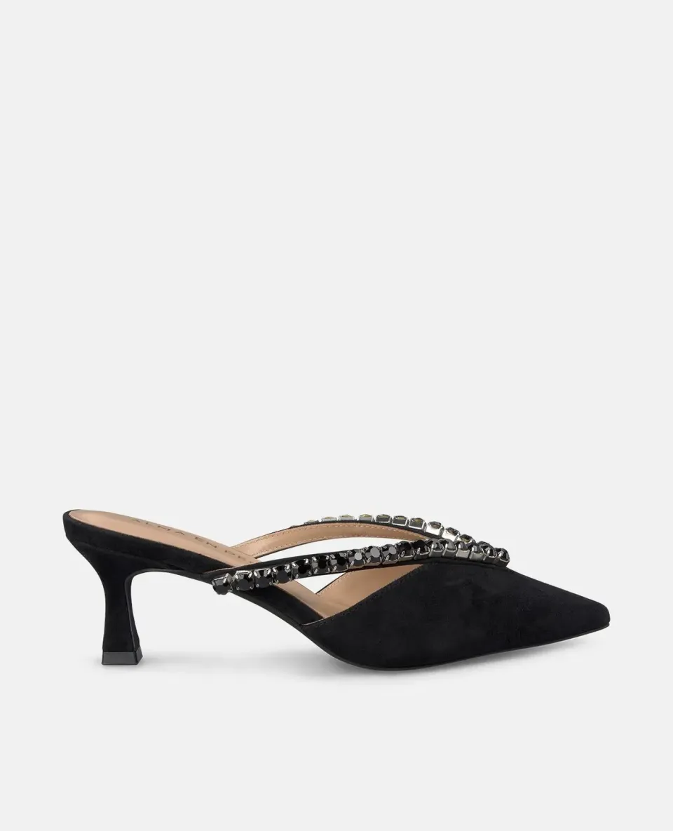 Alma en Pena V250657 mules noir strass talon 6 cm