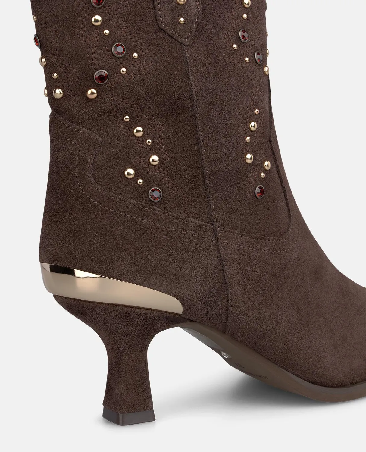 Alma en Pena I260351 bottines cowboy daim marron talon 6 cm