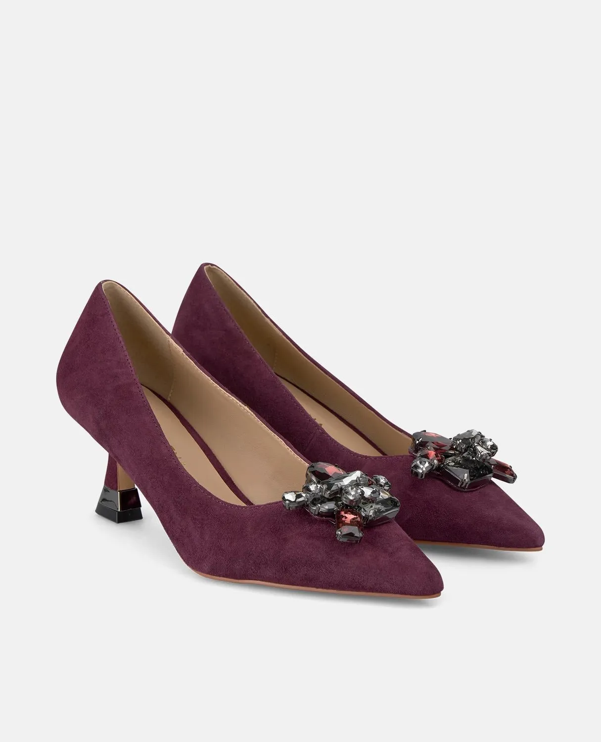 Alma en Pena I250518 escarpins bordeaux fleur talon 6 cm