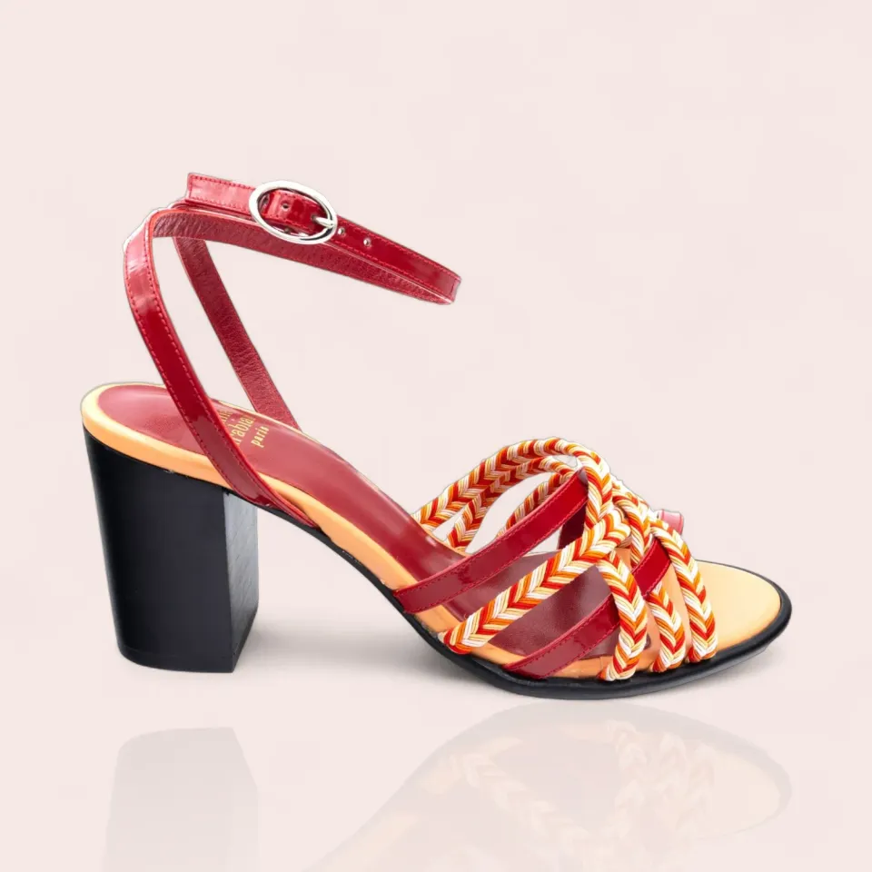 Karine Arabian Amanda sandales vernis rouge 38 talon 70mm