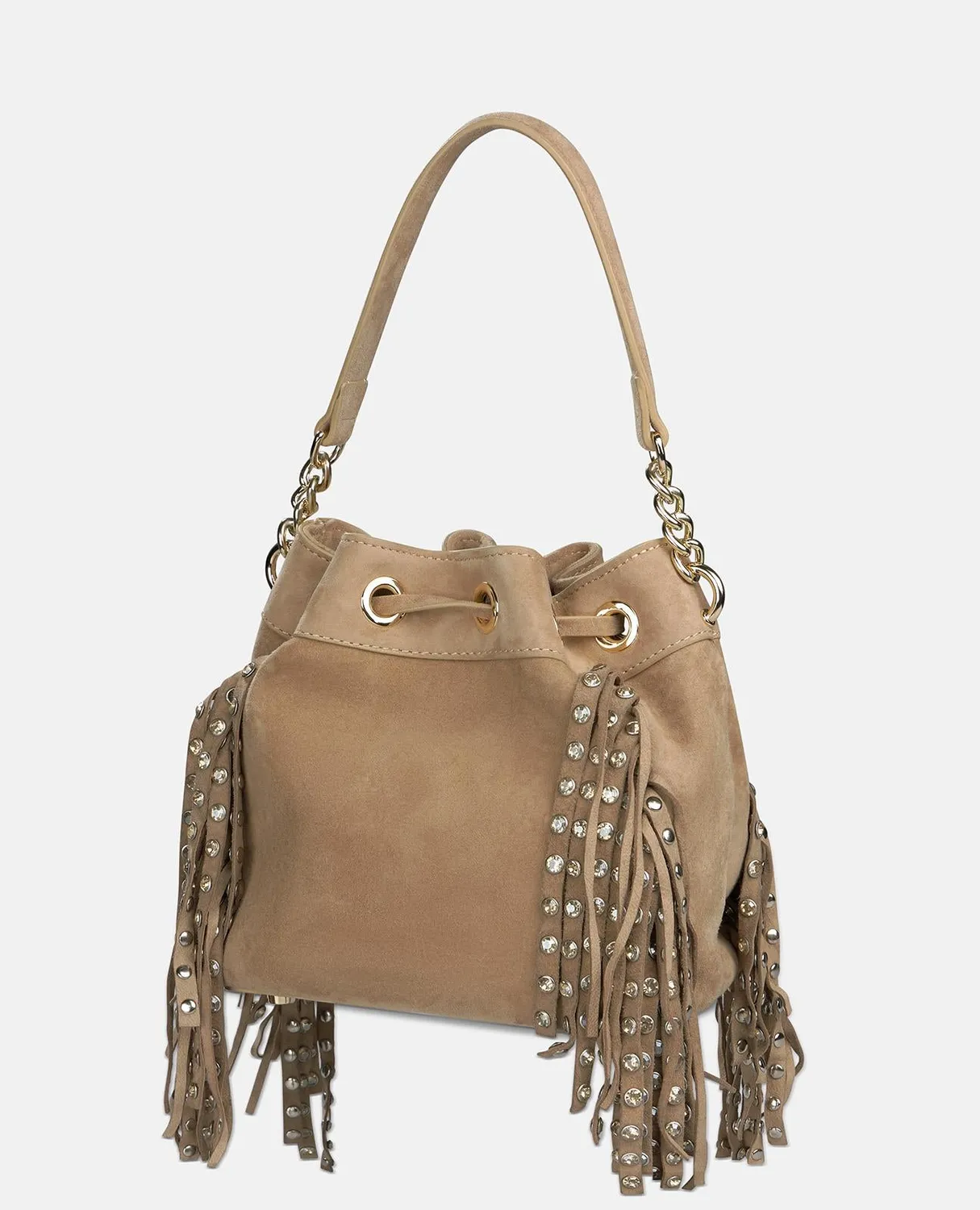 Alma en Pena V26BG065 sac seau cuir sable clouté
