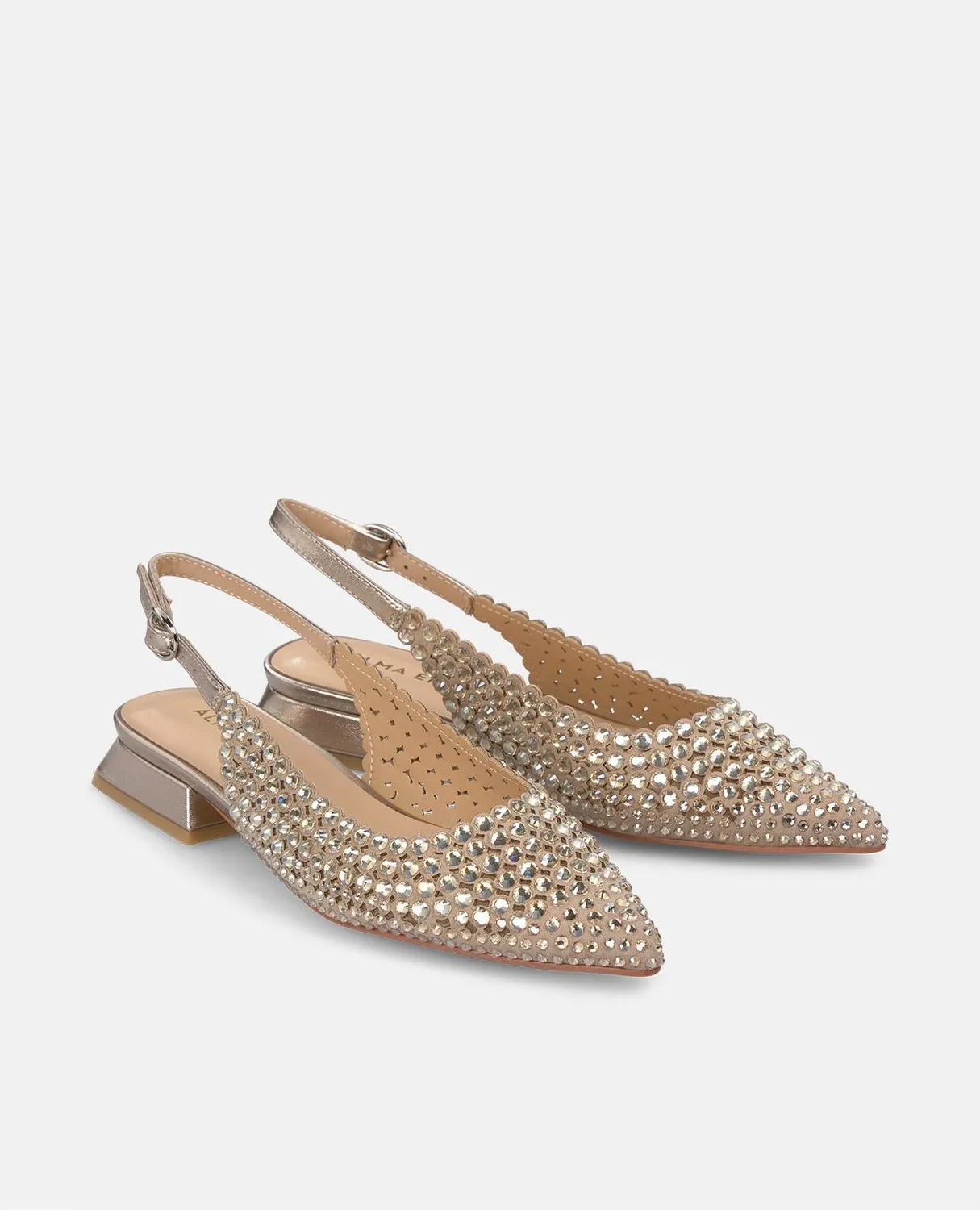 Alma en Pena V250488 chaussures plates cuir bronze