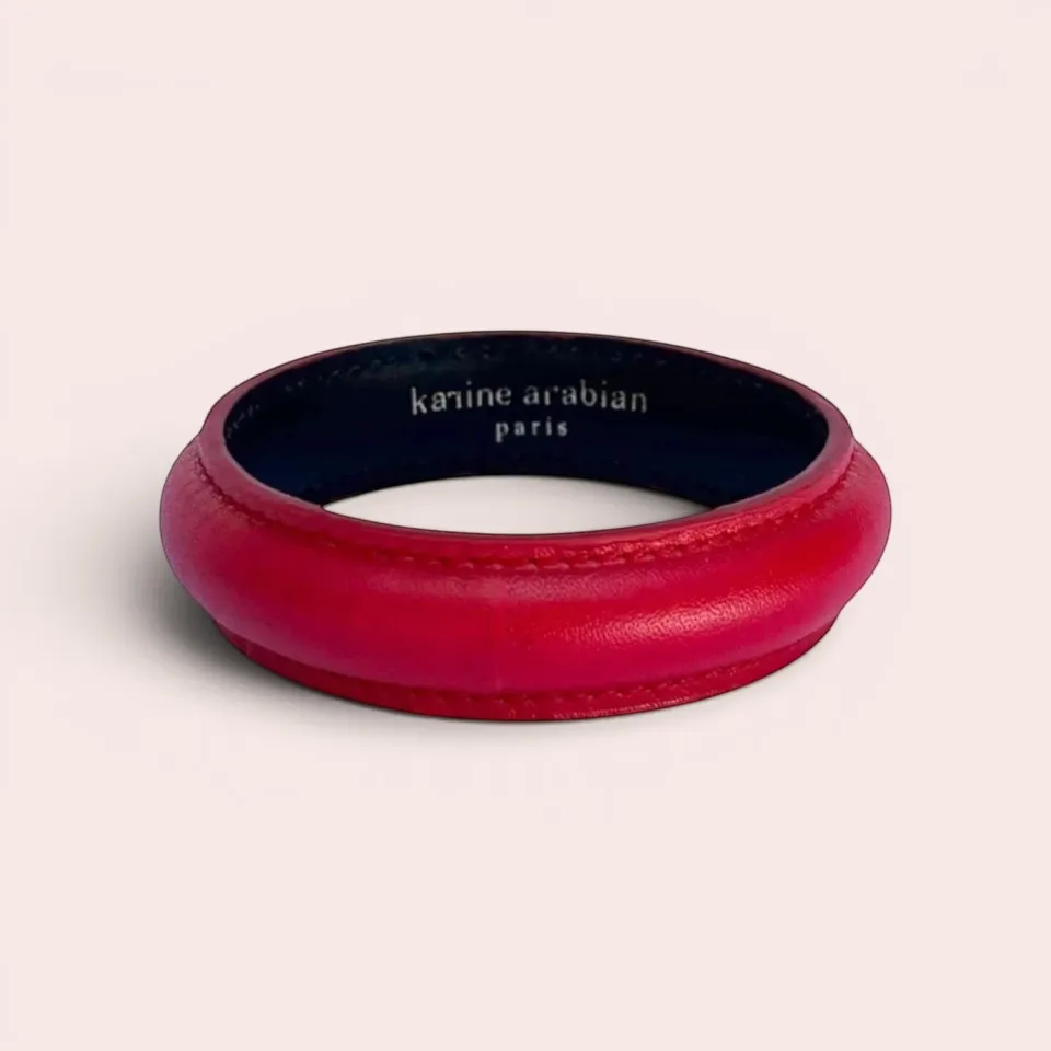 Karine Arabian Jonc bracelet cuir rouge