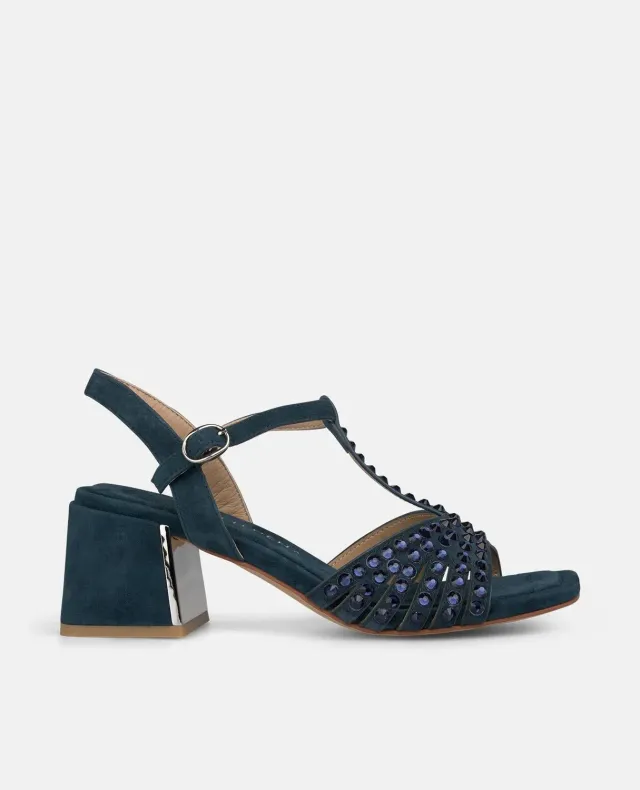 Alma en Pena V263105 sandales à talon bleu marine cuir 6 cm