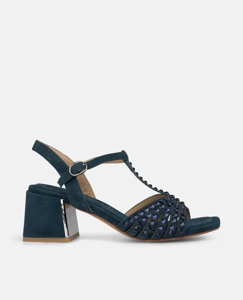 Alma en Pena V263105 sandales à talon bleu marine cuir 6 cm
