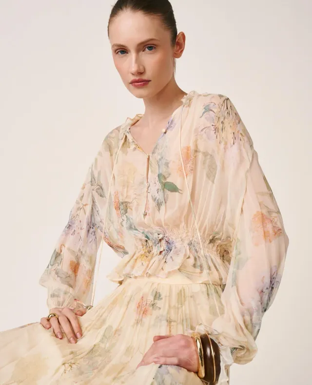 Alma en Pena V26CL0500 blouse jaune gaze smockée