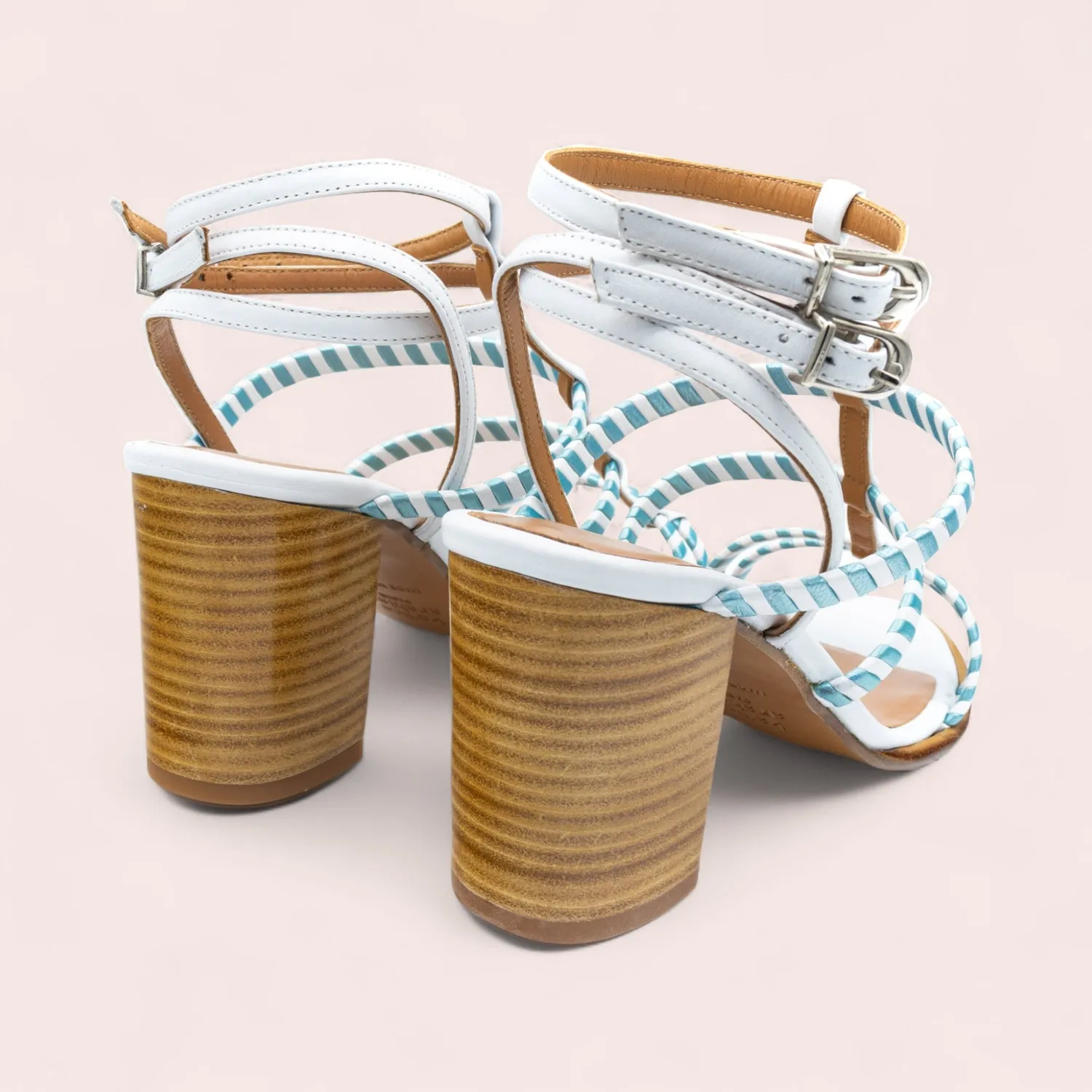 Karine Arabian Serena sandale cuir noir talon 70 mm