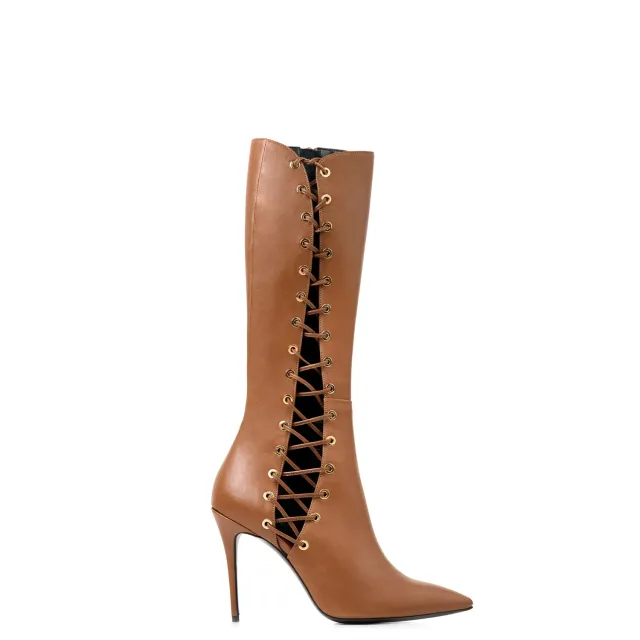 Maison Ernest Lutine Botte 100 bottes cognac cuir mat