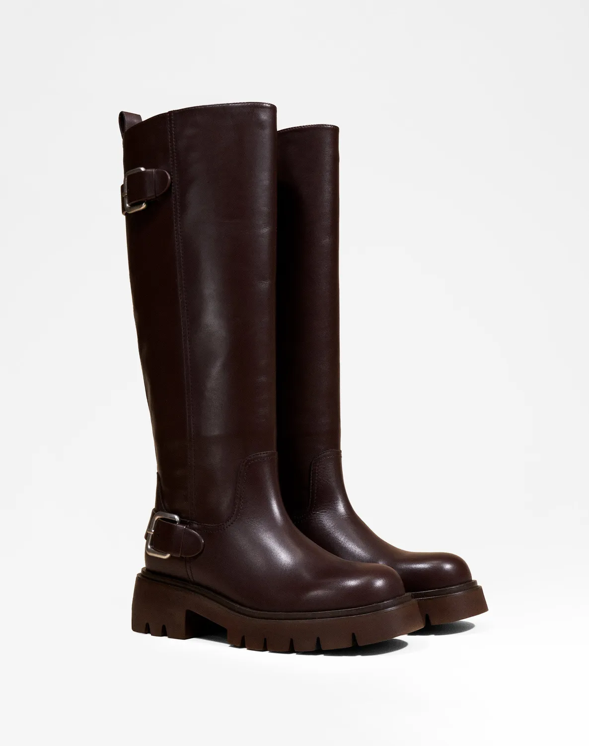 Mi/Mai Herpen Chocolate bottes chunky cuir