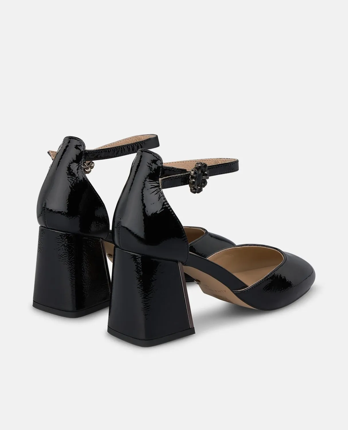 Alma en Pena I260163 escarpins vernis noir talon 7 cm