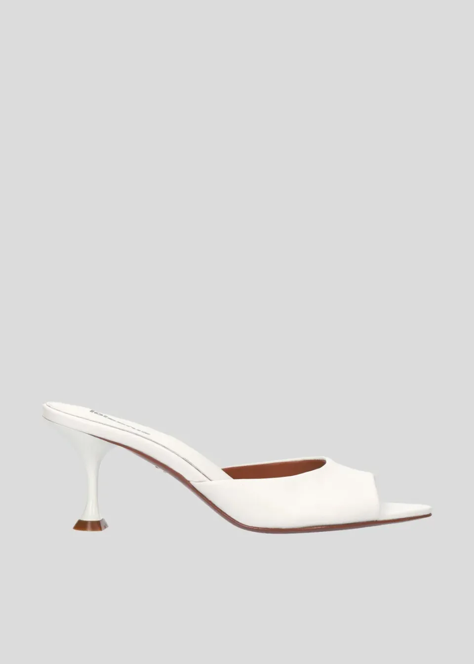 Lola Cruz Amelia 65 mules blanches talon 6,5 cm