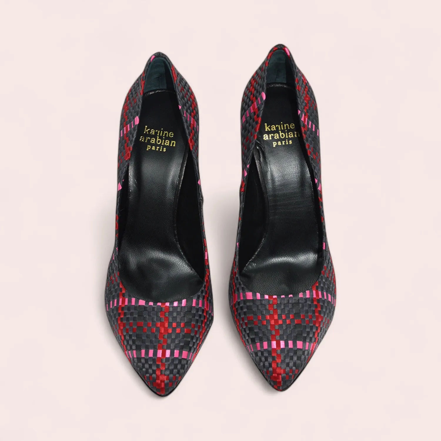Karine Arabian PUMP escarpin tressé noir 38.5 talon 95mm