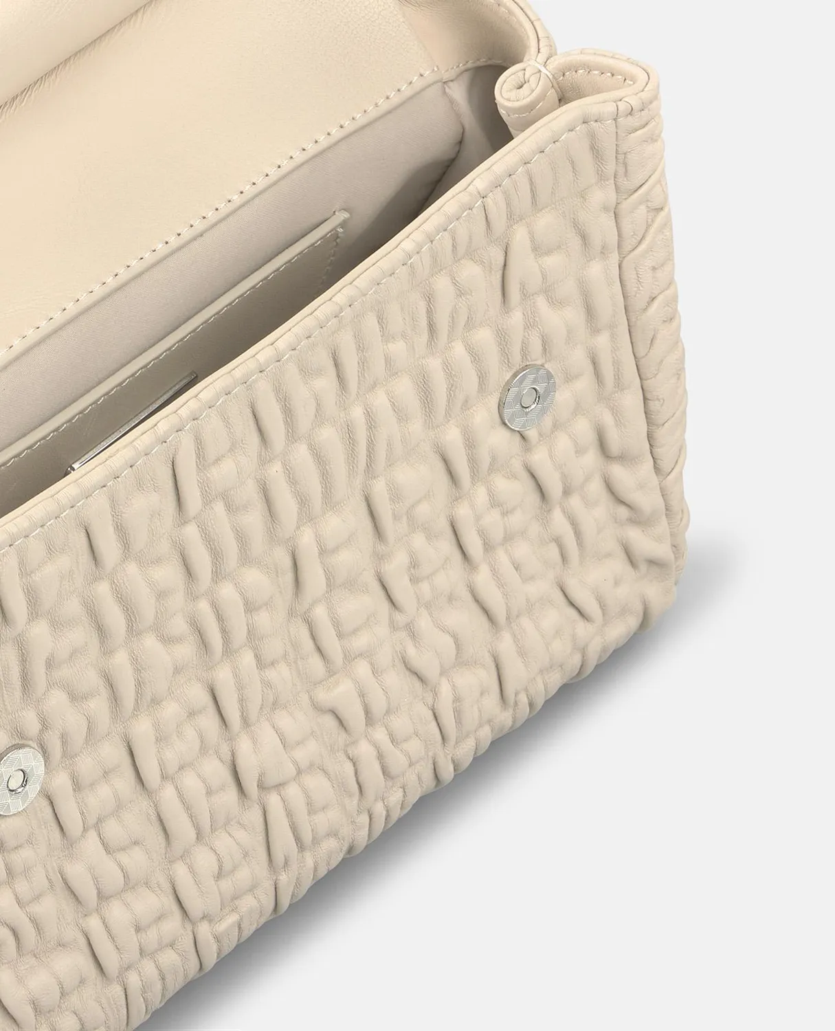 Alma en Pena V26BG060 sac cuir gris relief bandoulière