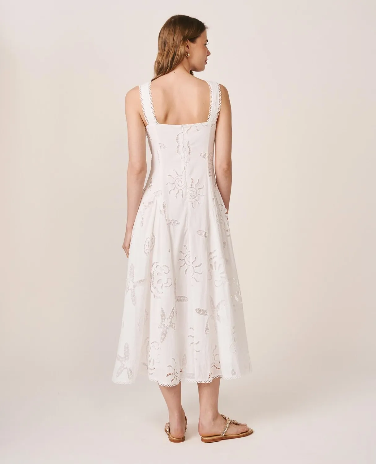 Alma en Pena V26CL0262 robe midi blanche coton