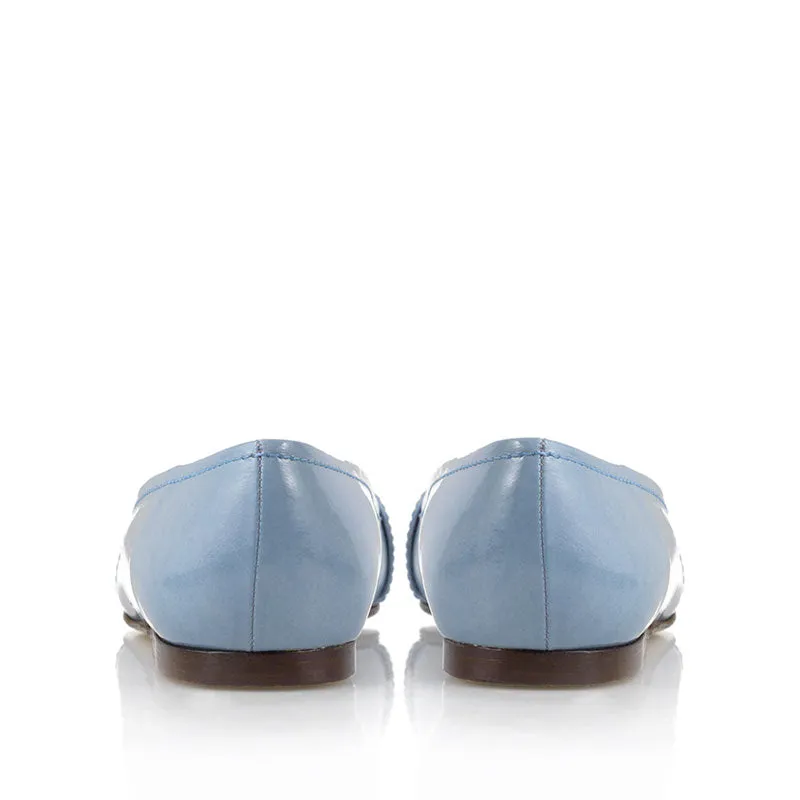 Bégum Paris Boston mocassins vernis bleu vif talon 1 cm