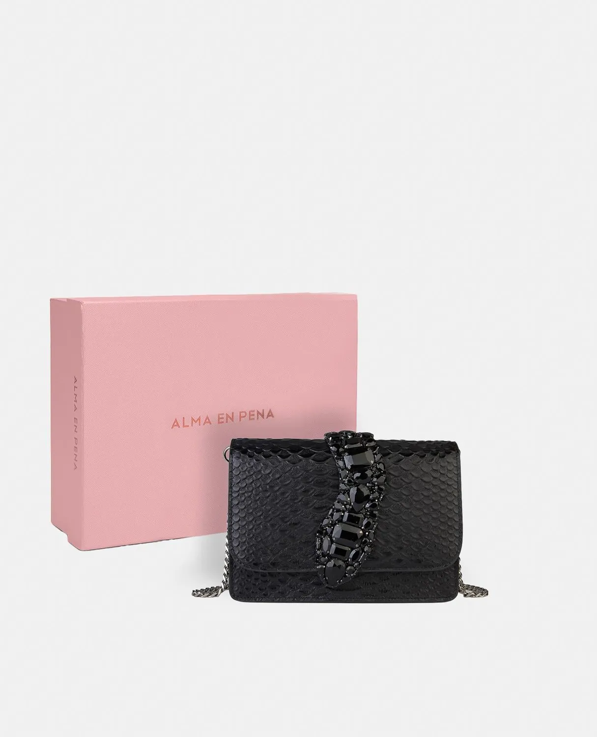 ALMA EN PENA BG104 sac bandoulière cuir noir serpent