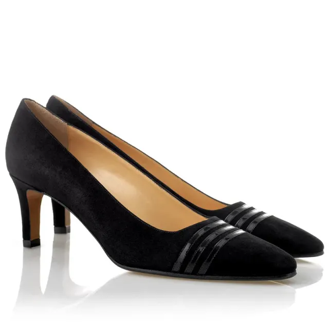 Bégum Paris Pentagone 3 escarpins velours noir talon 5,5 cm