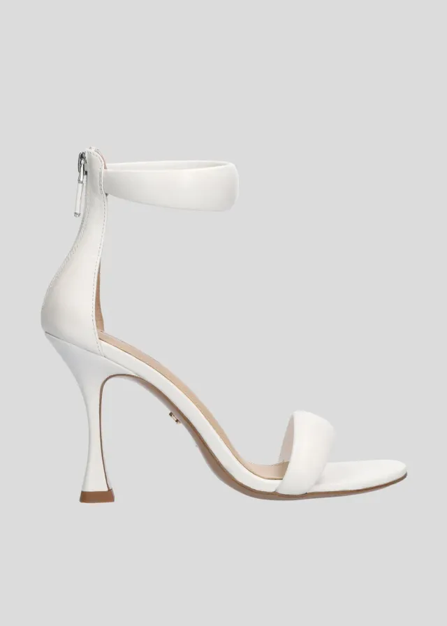 Lola Cruz Amy Heel Sandal 90 sandales blanc talon 9 cm