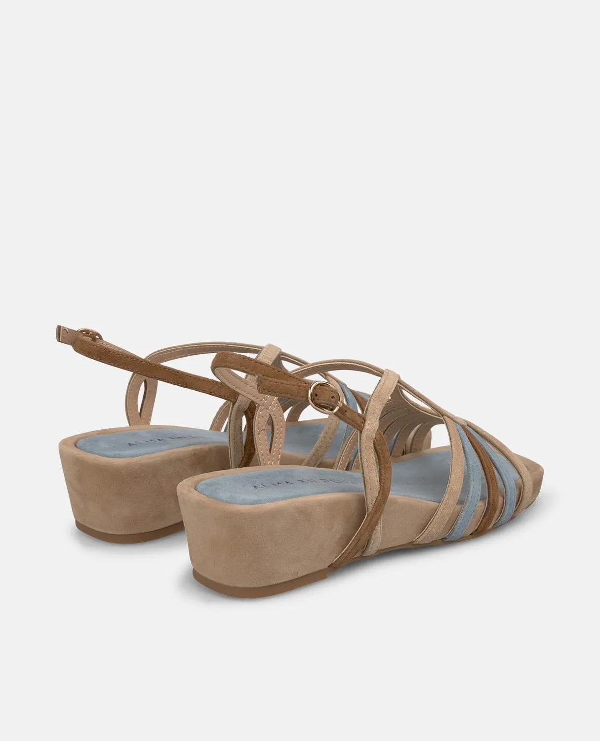 Alma en Pena V267703 sandales compensées combi jeans bleu