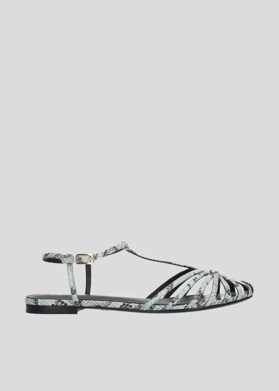 Lola Cruz Tango Flats sandales plates bleu ciel