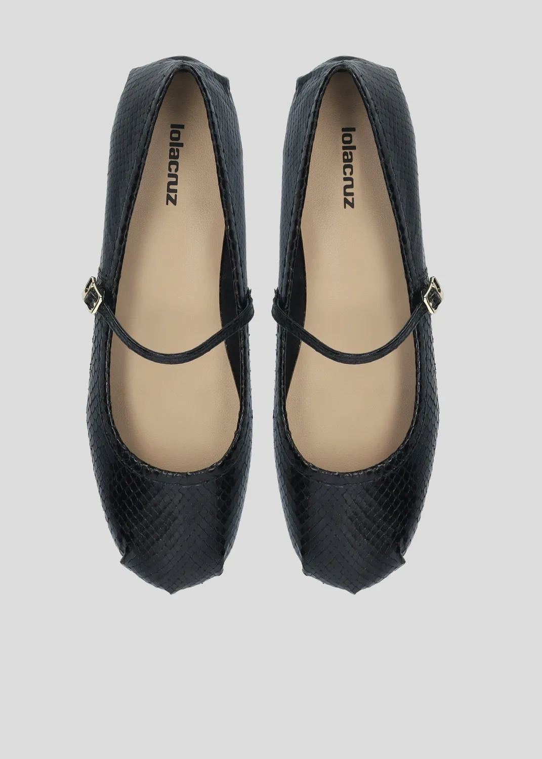 Lola Cruz Rima ballerines cuir noir