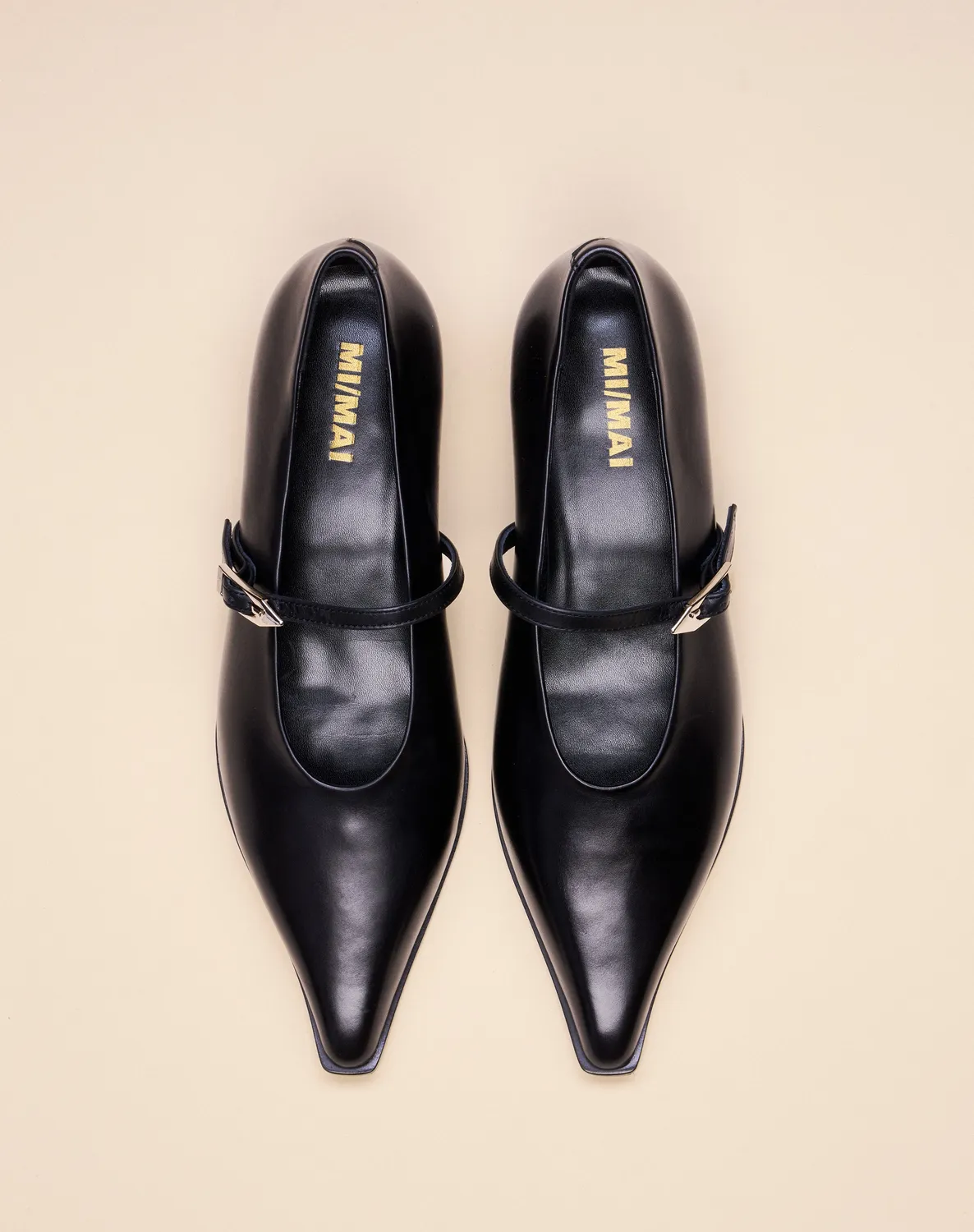 Mi/Mai Renzo Black escarpins cuir noir bride