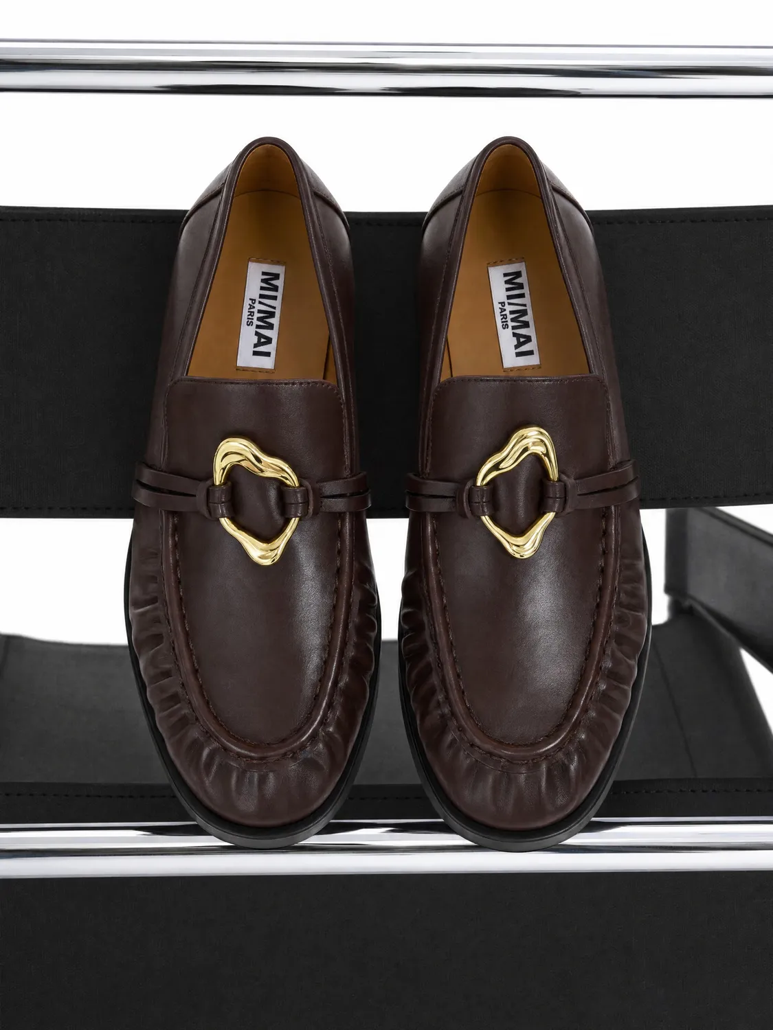 Mi/Mai Orso Chocolate Melt mocassins chocolat bijou doré