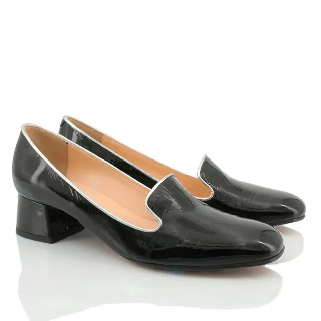 Bégum Paris Canada mocassins vernis souple noir talon 4 cm