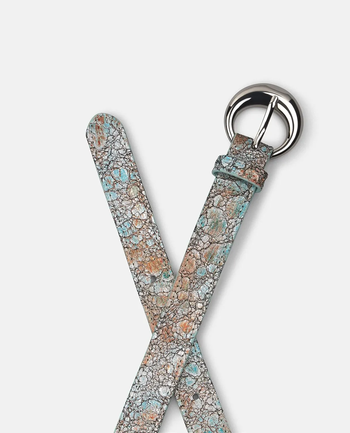 Alma en Pena V26CT019 ceinture cuir bleu boucle ronde