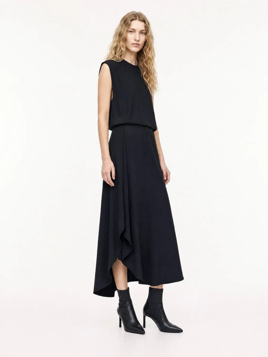 Mi/Mai Ophelia Black Calf bottines cuir noir stretch talon fin