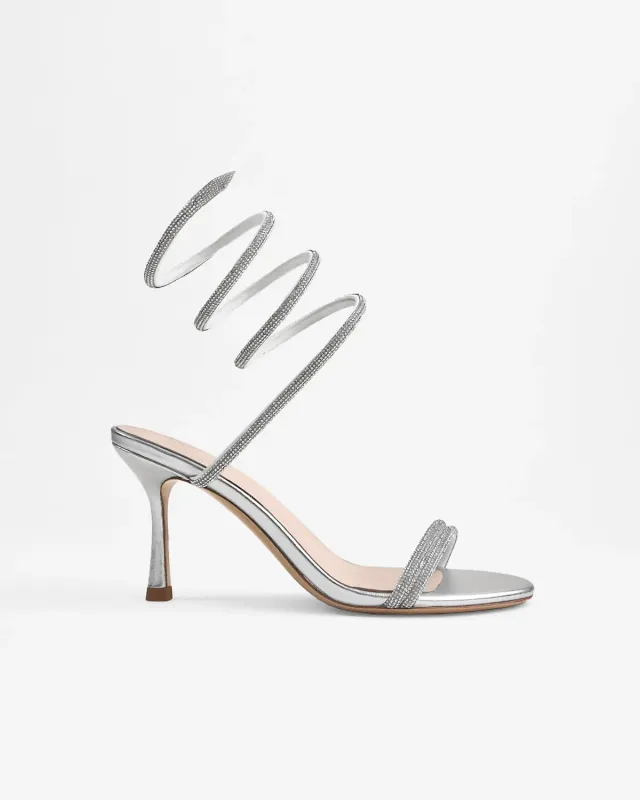 Mi/Mai Evora Silver sandales à talons argenté strass