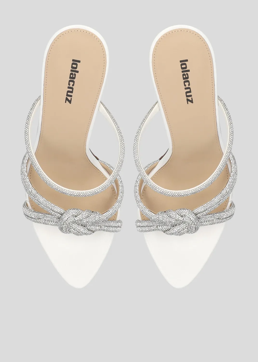 Lola Cruz Alice Mule 95 mules à talon blanc 9,5 cm