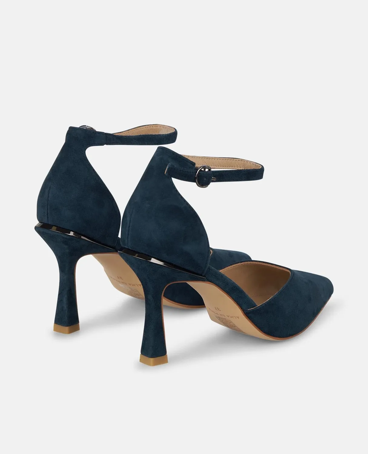 Alma en Pena I250391 escarpins bleu marine cuir talon 9 cm