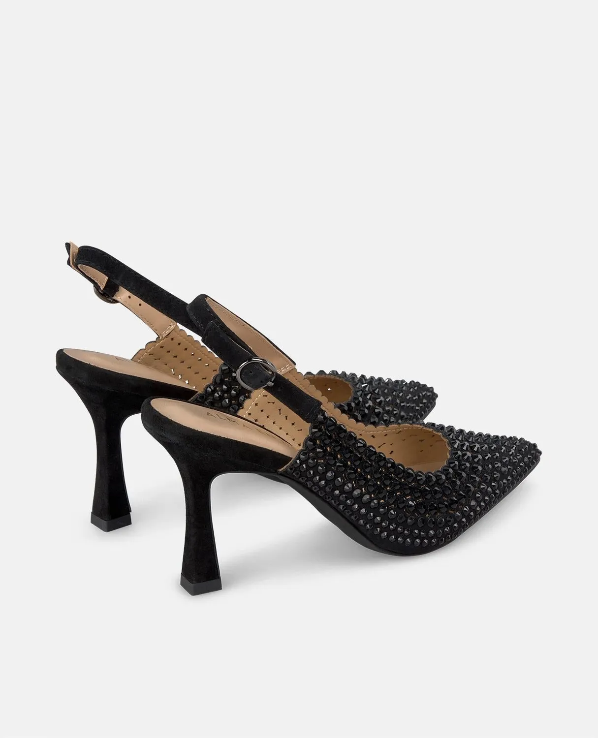 Alma en Pena V250616 escarpins noirs strass talon 9 cm