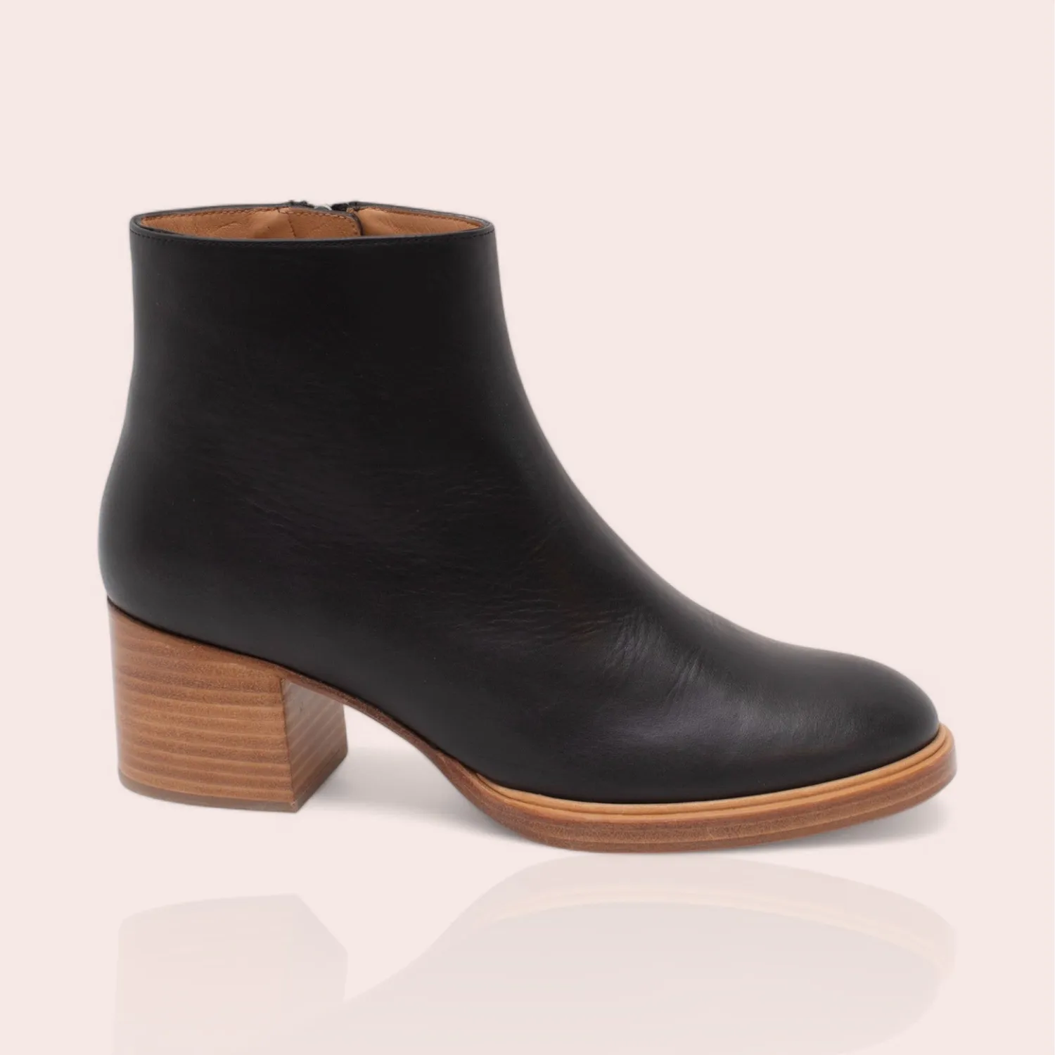 Karine Arabian Ella bottines cuir lisse kaki