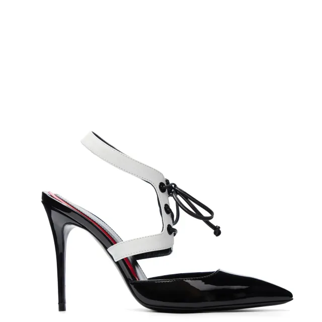 Maison Ernest Gatsby 100 sandales noir blanc cuir vernis
