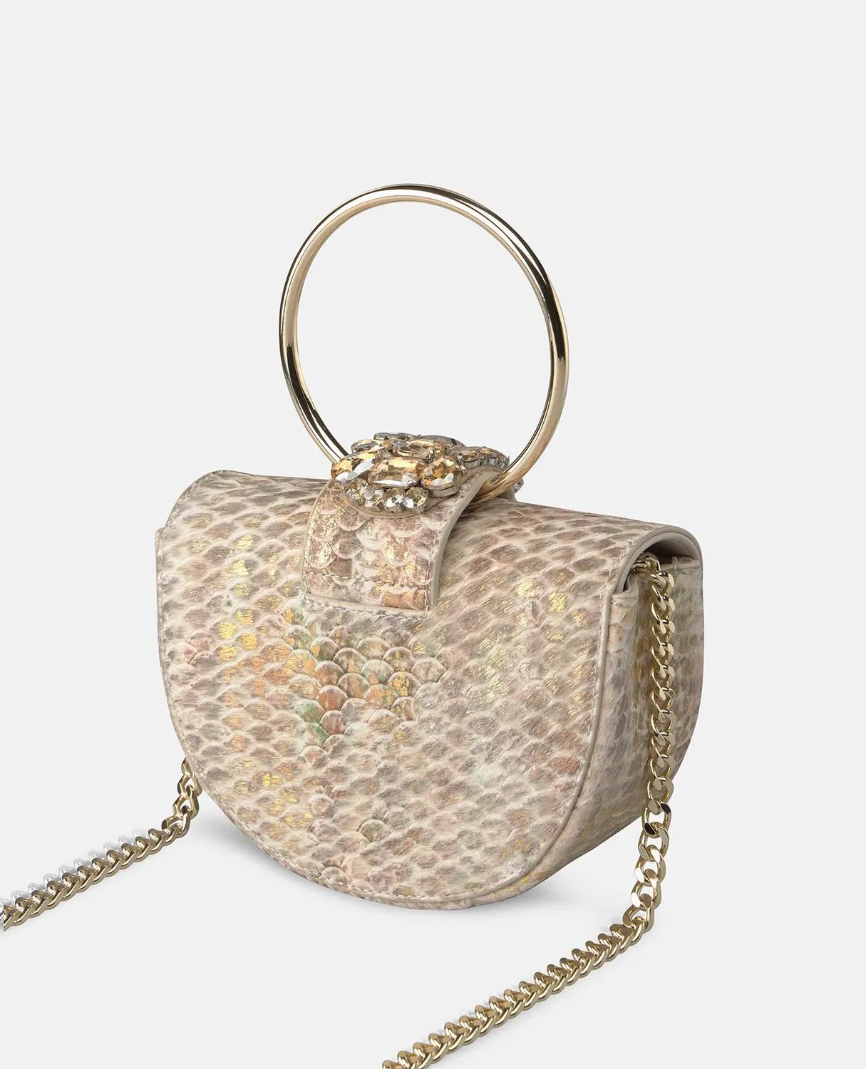Alma en Pena BG101 sac bandoulière cuir camel serpent