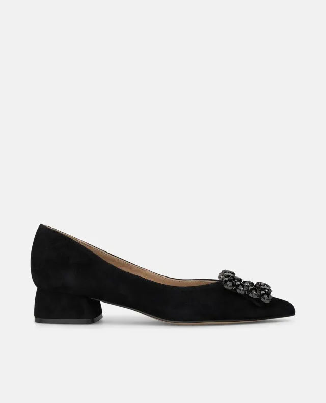 Alma en Pena I260181 ballerines noires ante fleur 3,5 cm