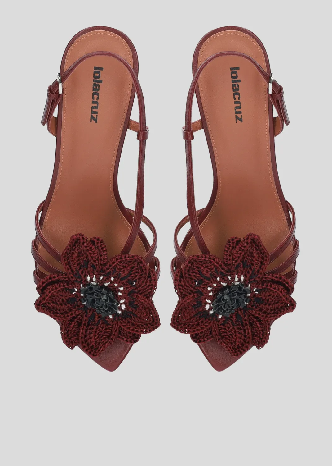 Lola Cruz Jazmin 65 sandales bordeaux 6,5 cm