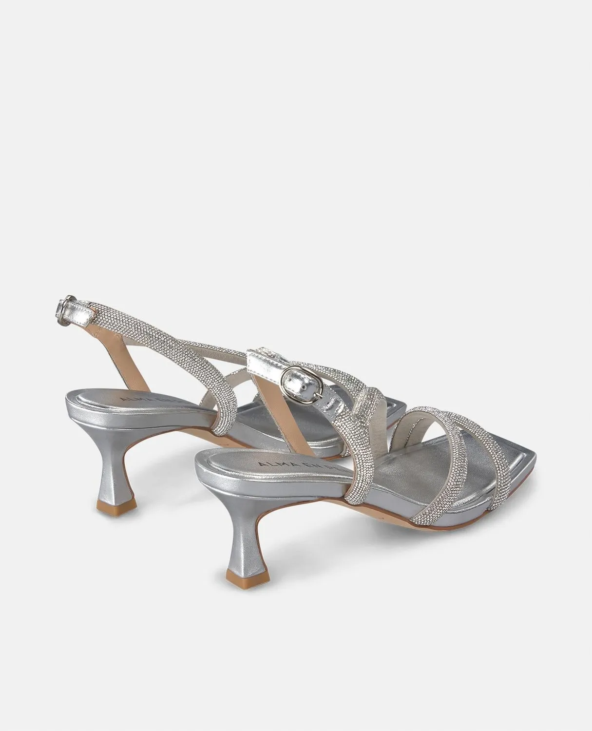 Alma en Pena V250860 sandales argenté strass talon 6 cm
