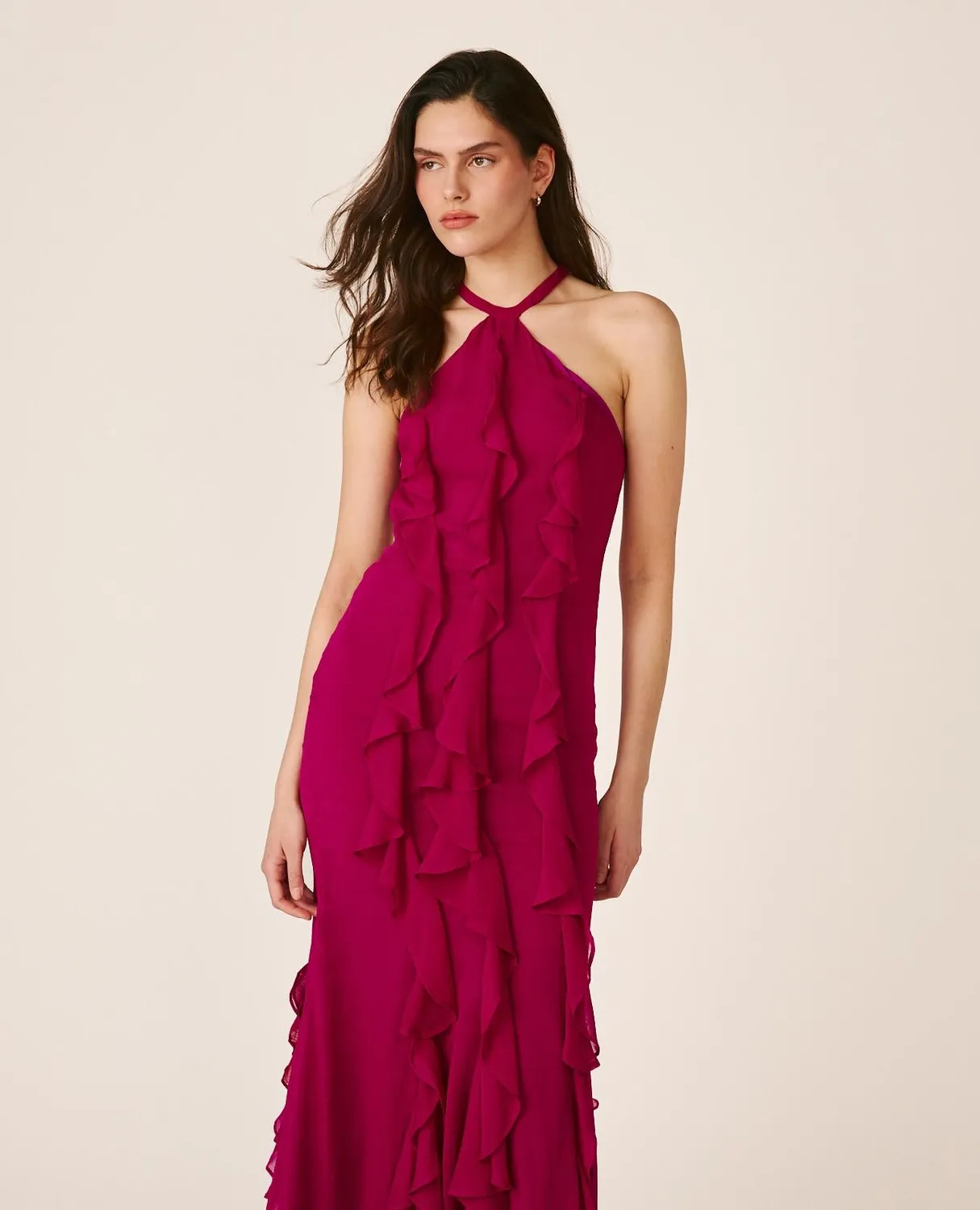 Alma en Pena V26CL0243 robe longue fuchsia
