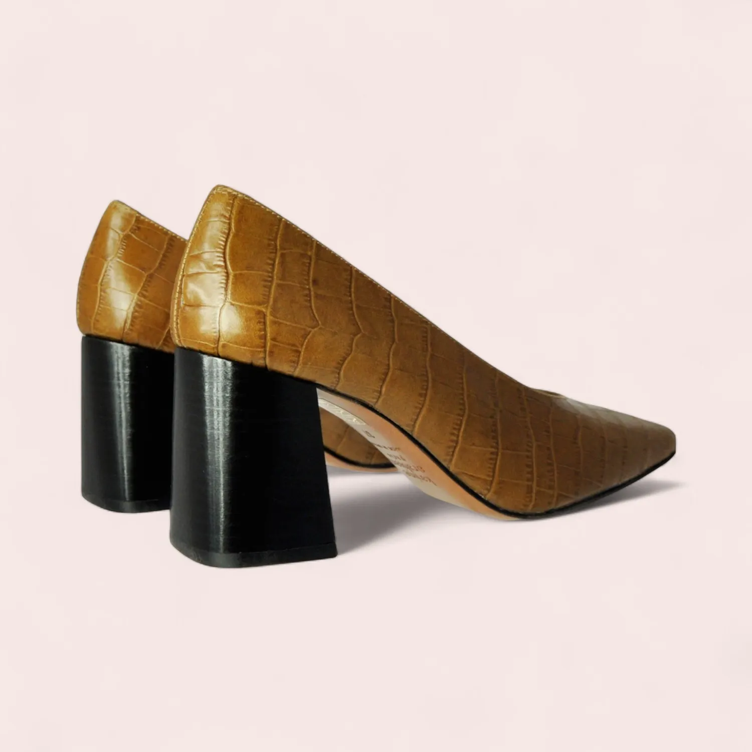 Karine Arabian Castellane escarpins croco marron 38