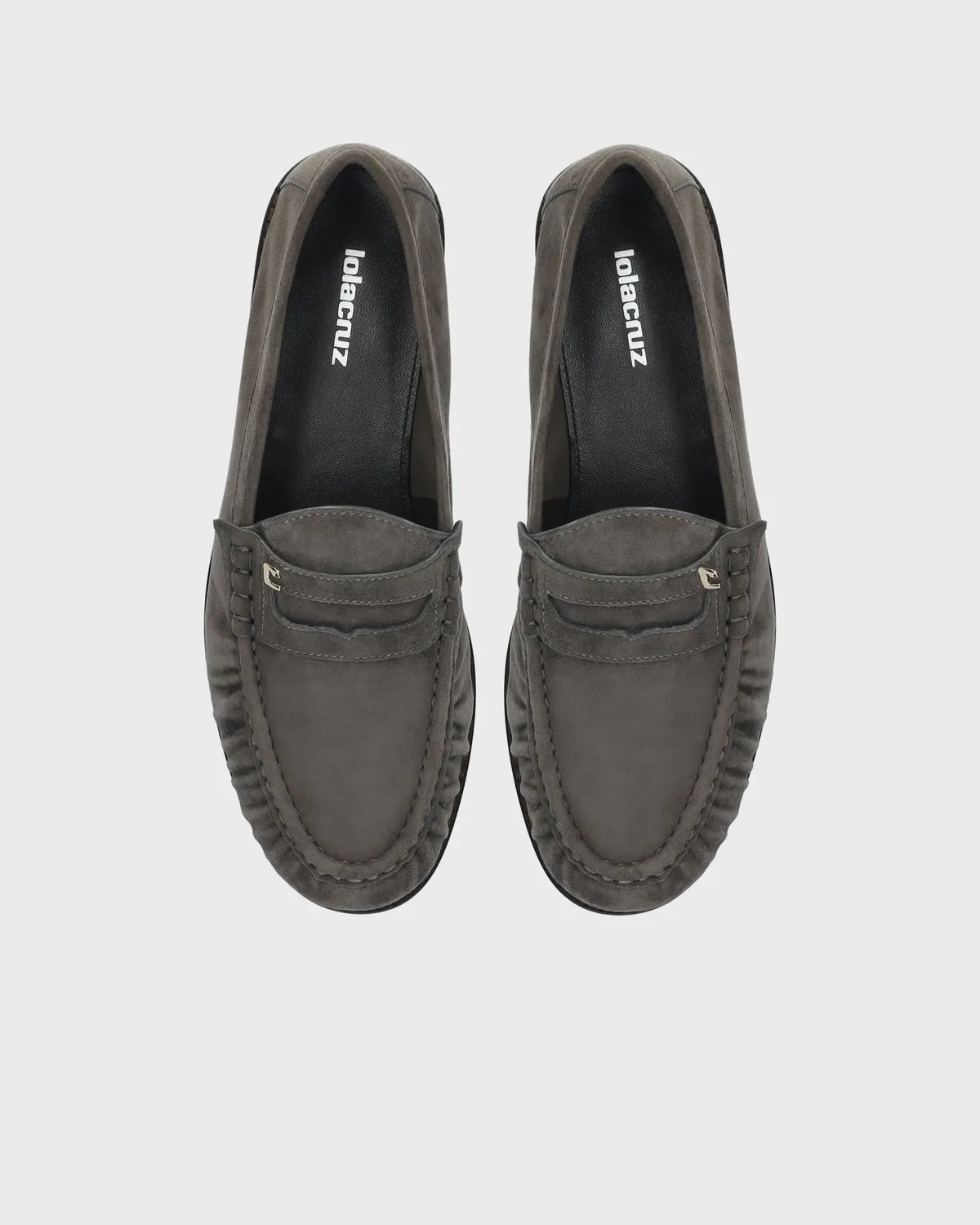 Lola Cruz Orea mocassins gris ville plat confort
