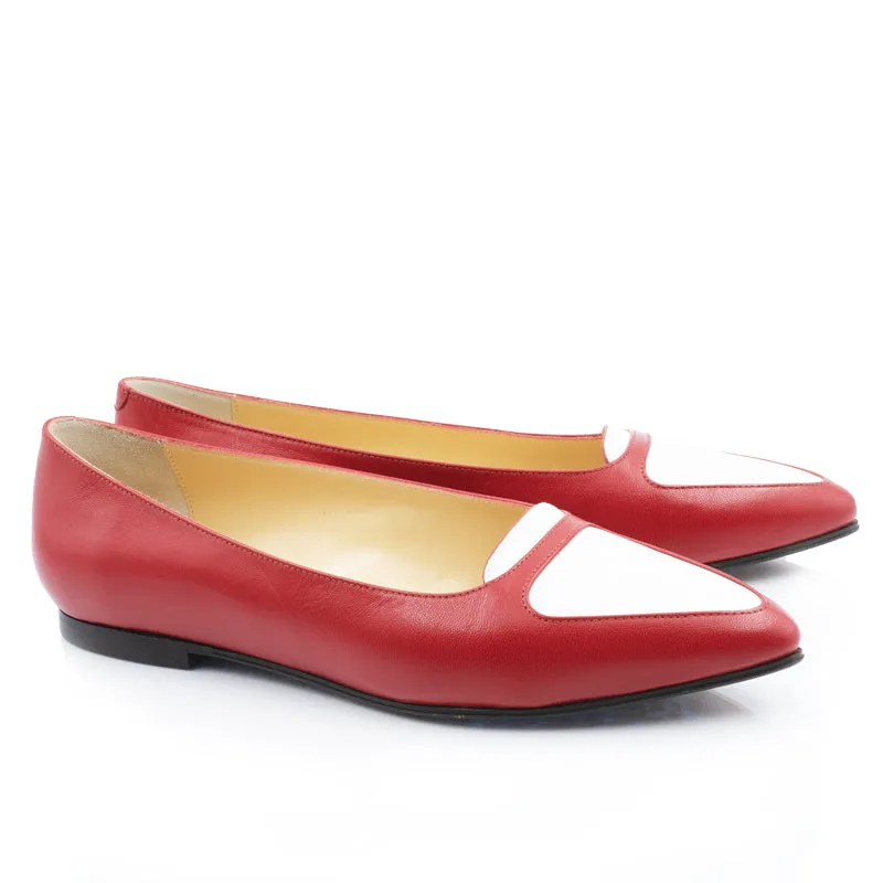 Bégum Paris Litchi ballerine bicolore cuir