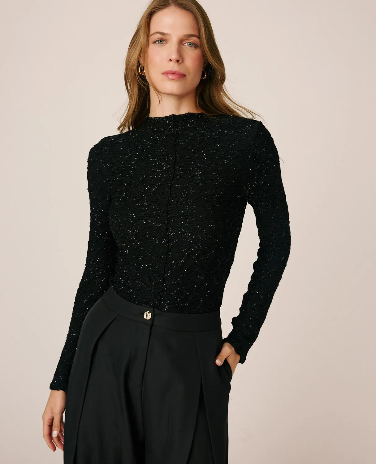 Alma en Pena I26CL0602 top noir col perkins