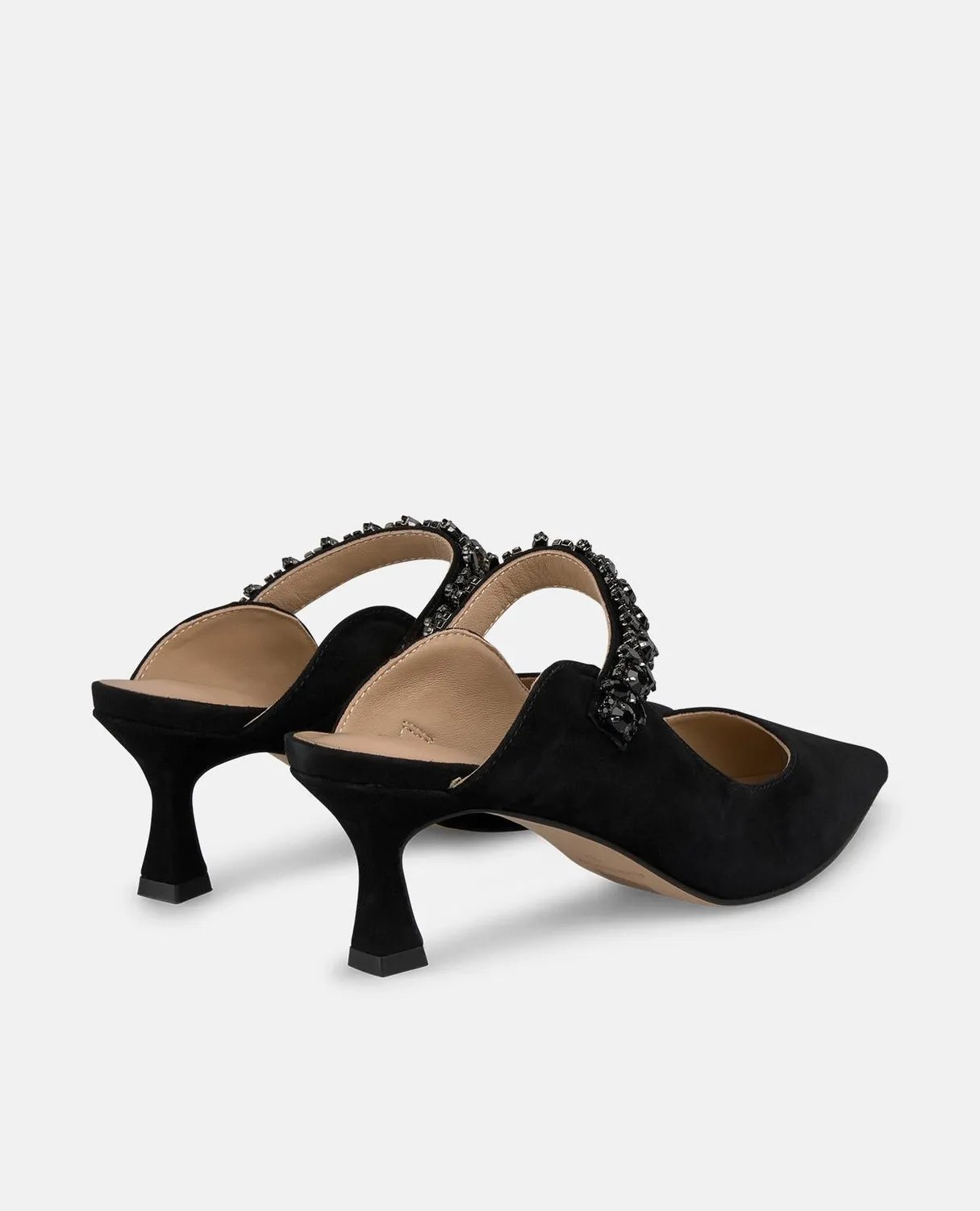 Alma en Pena I250508 mules noires strass talon 6 cm cuir