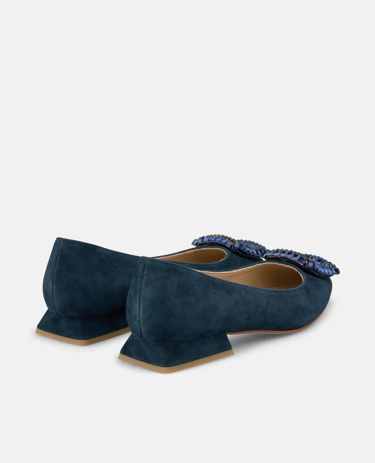 Alma en Pena I250130 escarpins plats bleu marine strass
