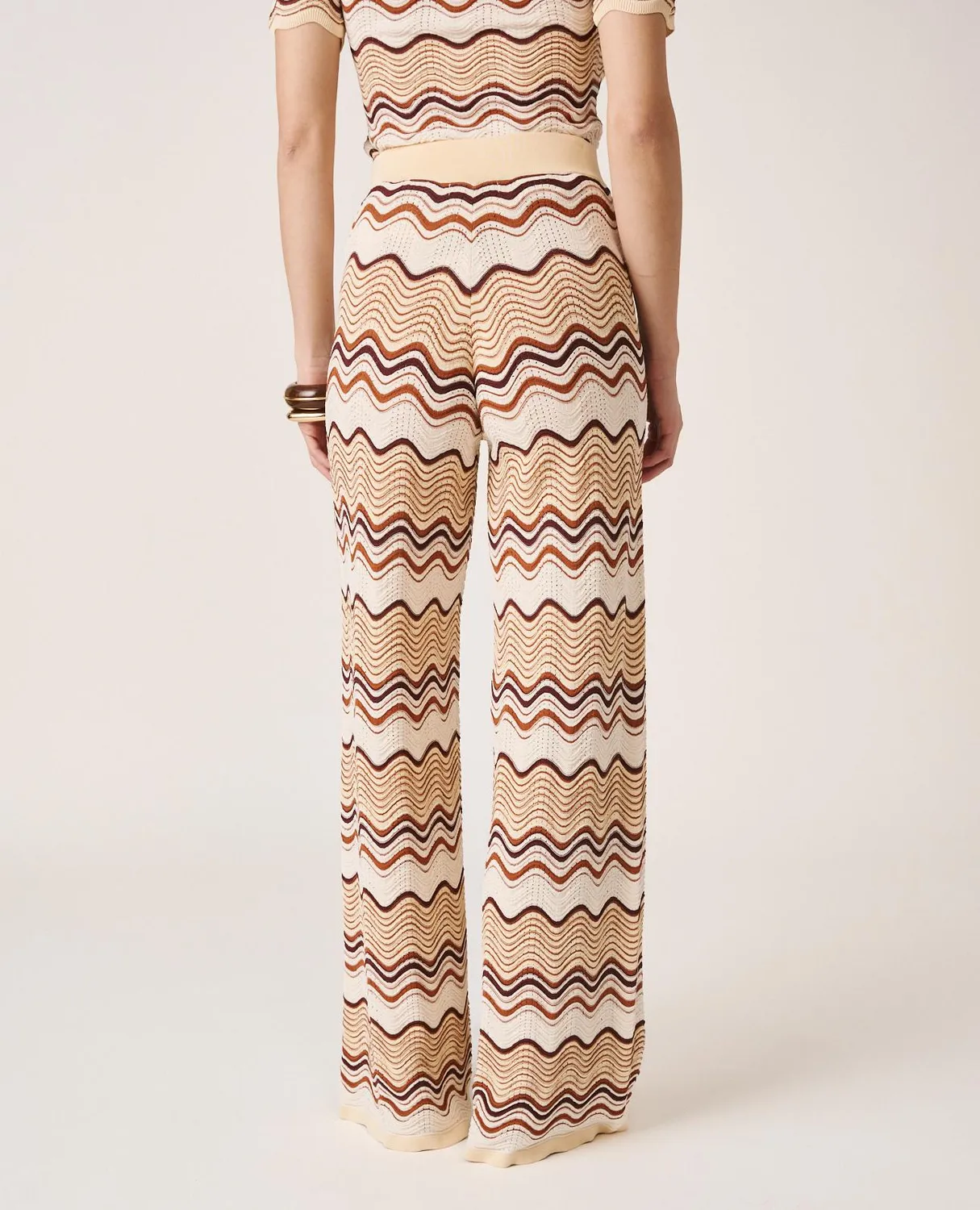 Alma en Pena V26CL1600 pantalon maille caramel straight
